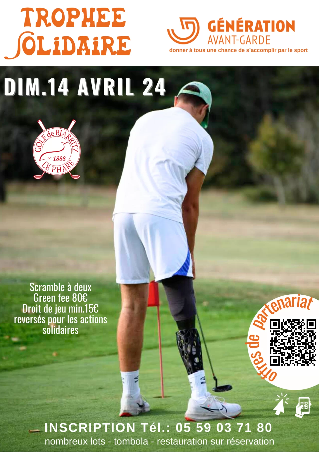 Affiche du trophée de golf solidaire à Biarritz