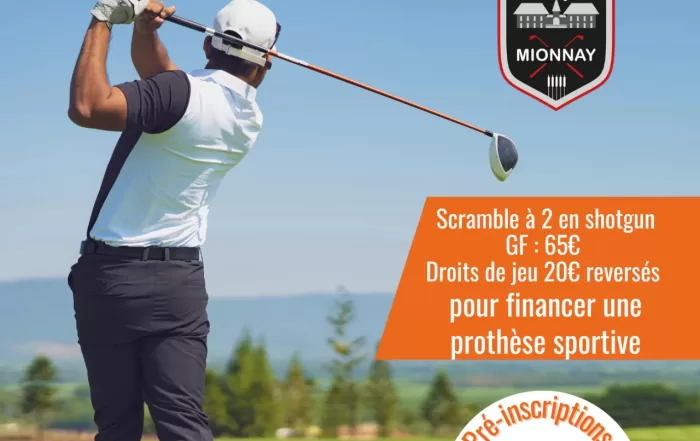 affiche pour le trophée de golf solidaire organisé au golf de Mionnay (01)