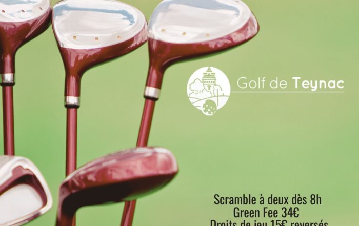 affiche pour la 6e édition du trophée solidaire organisé chaque année par Génération Avant Garde au Golf de teynac pour récolter des fonds pour les actions solidaires